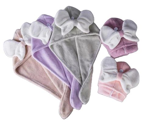 Superfine Fibra Cute Bow Cappuccio per capelli asciutti per tutte le età veloce assorbente Donna asciugamano per capelli