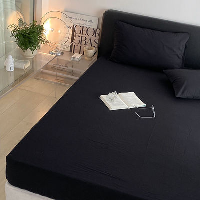1.2m 4 piedi biancheria da letto King-Size Set in cotone nero massiccio lavato con tende corrispondenti