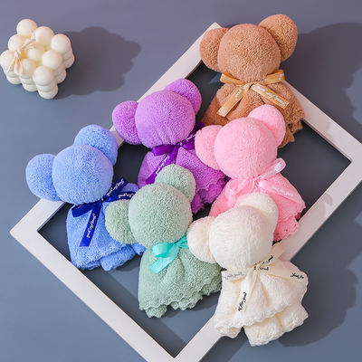 Gruppo di età del bambino 30x30cm Corallo velluto velluto velluto asciugamano orso per il matrimonio regali aziendali
