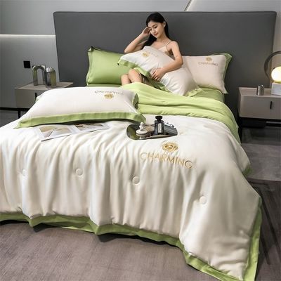 Set di coperte estive di lusso lavato in seta ricamata 4 pcs 3 pcs senza perdita di capelli sonno sano