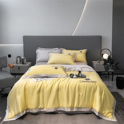 Set di coperte estive di lusso lavato in seta ricamata 4 pcs 3 pcs senza perdita di capelli sonno sano