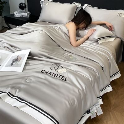 Set di coperte ricamate in seta lavata per uso domestico 4 pezzi per un sonno confortevole e sano