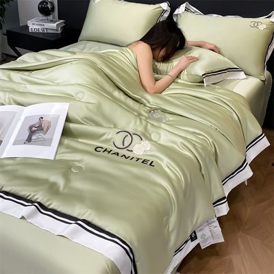 Set di coperte ricamate in seta lavata per uso domestico 4 pezzi per un sonno confortevole e sano
