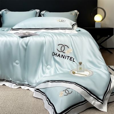 Set di coperte ricamate in seta lavata per uso domestico 4 pezzi per un sonno confortevole e sano