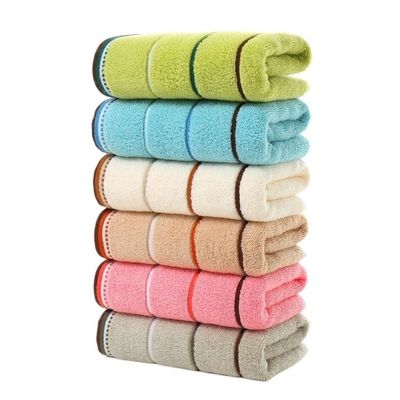 Asciugamano da bagno a strisce di satinato Jacquard materiale di cotone puro per clienti di tutte le età