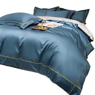 Home 200-Count Tencel ricamato doppio lato di ghiaccio seta di seta e seta liscia biancheria da letto da coprivuoto nudo