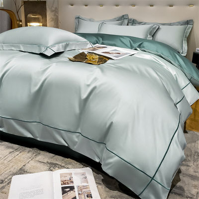 Home 200-Count Tencel ricamato doppio lato di ghiaccio seta di seta e seta liscia biancheria da letto da coprivuoto nudo