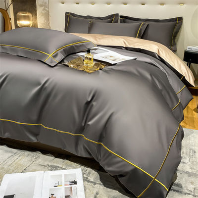 Home 200-Count Tencel ricamato doppio lato di ghiaccio seta di seta e seta liscia biancheria da letto da coprivuoto nudo