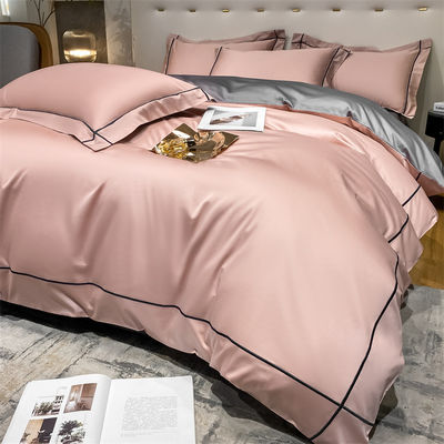 Home 200-Count Tencel ricamato doppio lato di ghiaccio seta di seta e seta liscia biancheria da letto da coprivuoto nudo