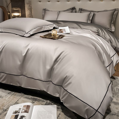 Home 200-Count Tencel ricamato doppio lato di ghiaccio seta di seta e seta liscia biancheria da letto da coprivuoto nudo
