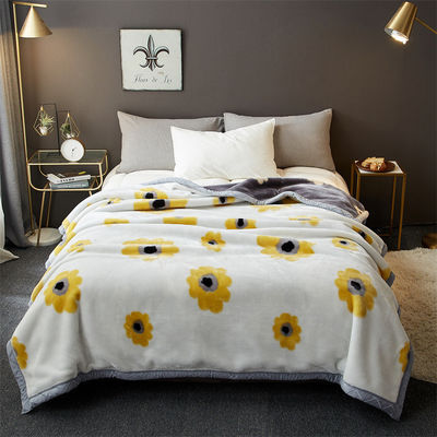 Stagionale tutto-stagione Raschel copertura Letto di lusso Stampato Casa camera da letto Fluffy lancio