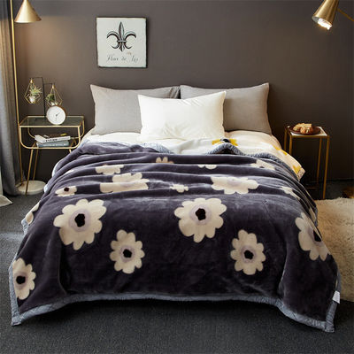 Stagionale tutto-stagione Raschel copertura Letto di lusso Stampato Casa camera da letto Fluffy lancio