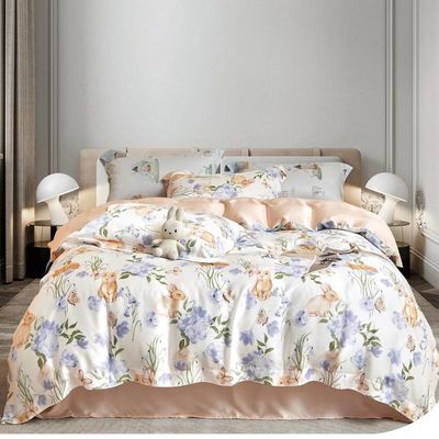 Home Personalizzare Stampa Queen King Size Set di lenzuola di cotone con fiori e piante di piante