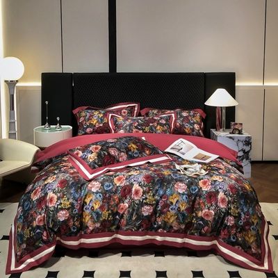 Stagione estiva Set in quattro pezzi 100% cotone a stapolo lungo Stampa digitale Disegni personalizzati