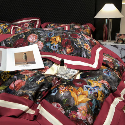 Stagione estiva Set in quattro pezzi 100% cotone a stapolo lungo Stampa digitale Disegni personalizzati