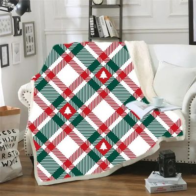 Natale personalizzato stampato Sherpa lanciare soffice accogliente pelliccia coperte di velluto per divano biancheria da letto invernale