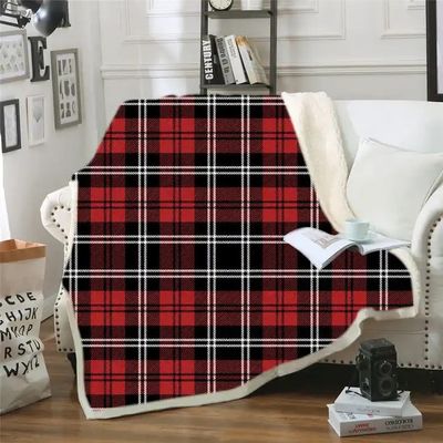 Natale personalizzato stampato Sherpa lanciare soffice accogliente pelliccia coperte di velluto per divano biancheria da letto invernale