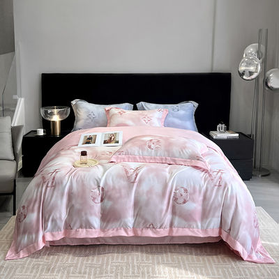 Solid Random Designs Quilts Luxury Linen Set con ricami di cotone e seta lavati