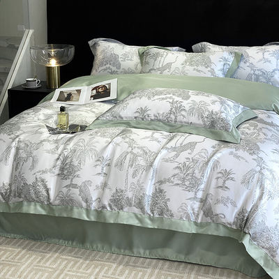 Solid Random Designs Quilts Luxury Linen Set con ricami di cotone e seta lavati