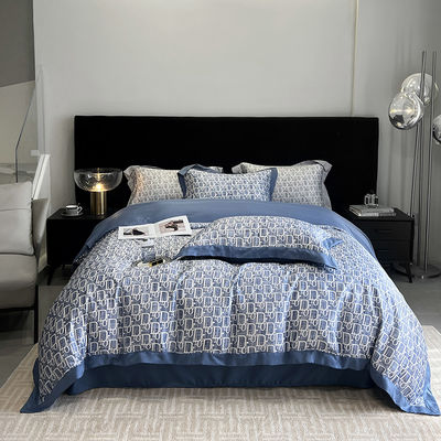Solid Random Designs Quilts Luxury Linen Set con ricami di cotone e seta lavati