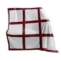 Polyester Natale Stampato Subbank lanciare copertura con pannello rosso plaid e Tassel Trim