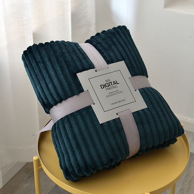 Popolare Super Soft Solid Color 100 Polyester Striped Throw Blanket per il design moderno