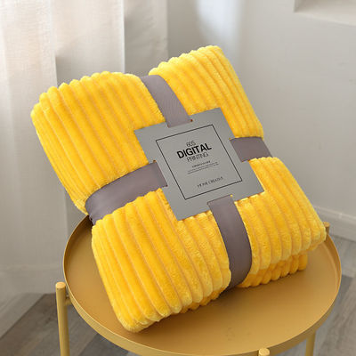 Popolare Super Soft Solid Color 100 Polyester Striped Throw Blanket per il design moderno