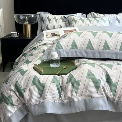 Ricamo di cotone lavato di lusso 4 pcs Set di biancheria da letto per King Size Set di comodino
