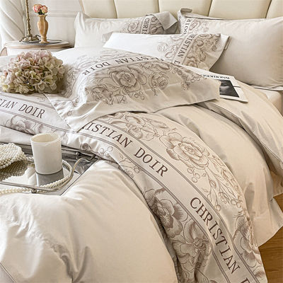 200TC ricamo di cotone e seta lavato 4 pcs Set di biancheria da letto King Size con numero di fili 200TC