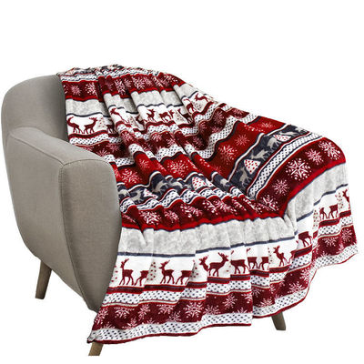 Tessuto Super Soft Custom Natale Stile di Natale Decorazioni Stampate Flannel Lancia Coperta