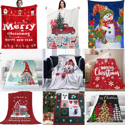 Tessuto Super Soft Custom Natale Stile di Natale Decorazioni Stampate Flannel Lancia Coperta