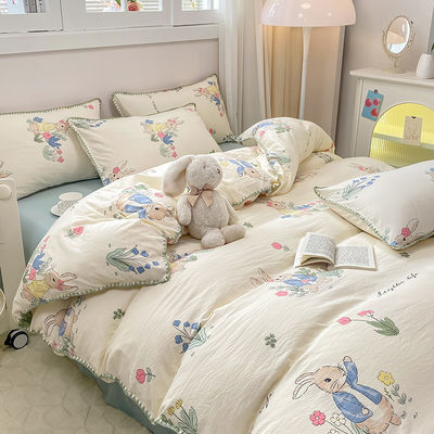 Color Fastness Grade 4 Set di biancheria da letto da designer per lenzuola da letto King Size e set di comodino