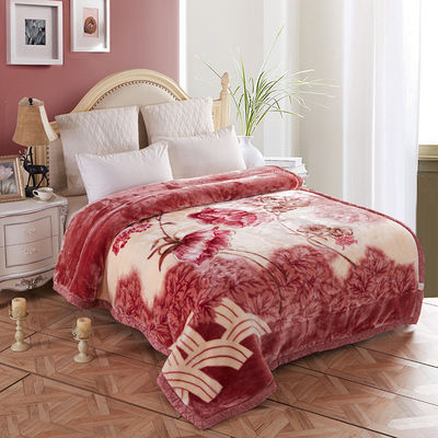 Caldo per tutte le stagioni doppio fuso grosso grosso e morbido pelliccio copertura da letto di peluche con colore solido