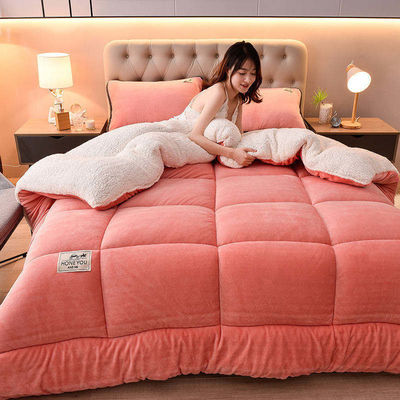 Oeko-Tex Certified Light Pink Solid Comforter Set per Teenage Twin Bed Disegno a Maglia