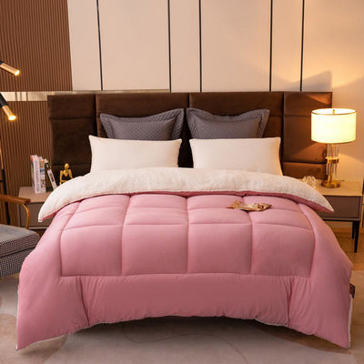 Oeko-Tex Certified Light Pink Solid Comforter Set per Teenage Twin Bed Disegno a Maglia