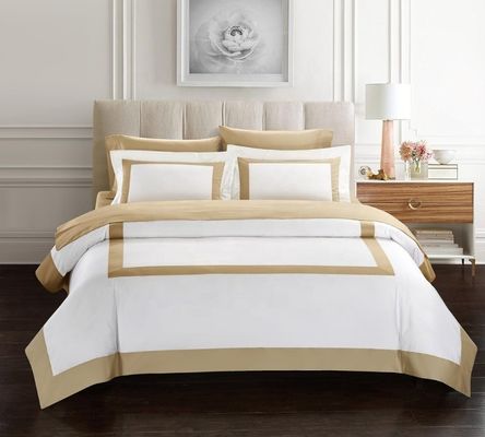 Star Hotel Plain White Luxury Comforter Quilt Cover Set da letto in tessuto di cotone