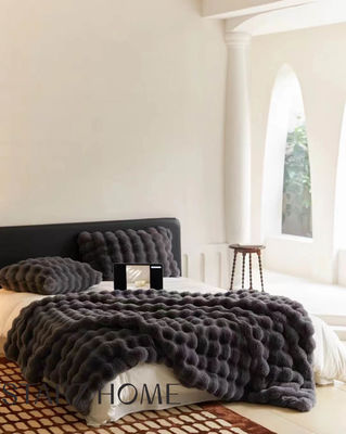 In autunno inverno a quadri 100% poliestere caldo tessuto lanciare copertura per tutte le stagioni personalizzato