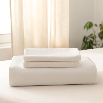 Long Staple Cotton tessuto biologico densità biancheria da letto set crema 3pcs copertura copriletto 100% cotone