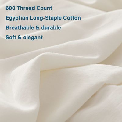 Long Staple Cotton tessuto biologico densità biancheria da letto set crema 3pcs copertura copriletto 100% cotone