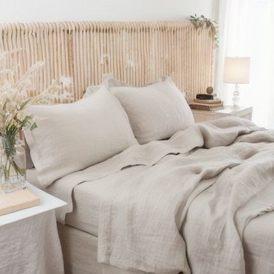 Tissu di velluto da nuvola da visone di taglia regina Set di copertura per copriletto di lino organico