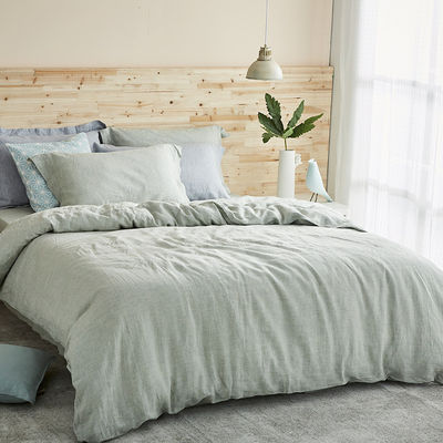 Tissu di velluto da nuvola da visone di taglia regina Set di copertura per copriletto di lino organico