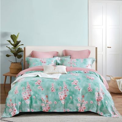 Colorato su misura 4 Pcs Polyester di lusso Tessuto piatto Soft Hotel Design Letto Set per King Bed