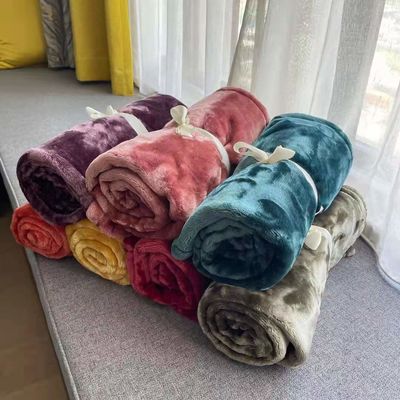 Copertina di velluto di corallo in poliestere a colori solidi per la decorazione di case e uffici