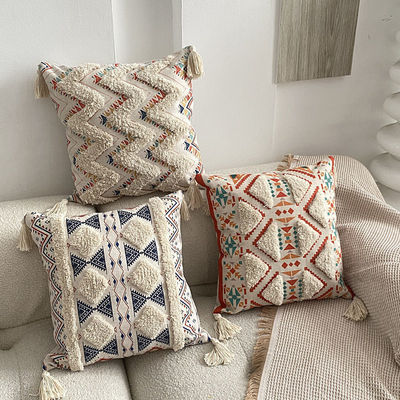 Dimensioni personalizzate Tufted Linen Stampato cuscino copertura per divano Decorativo in stile etnico