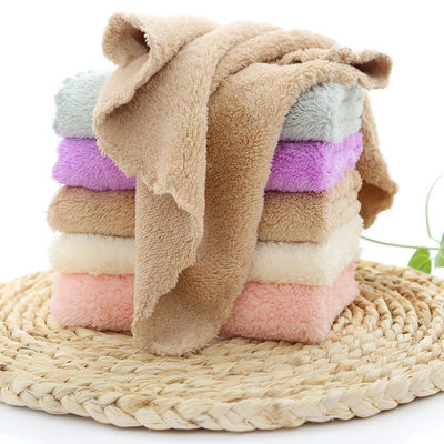 Densità di asciugatura Fleece di corallo asciugamano quadrato piccolo asciugamano 25*25 asciugamano a mano con Dobby Border Pattern