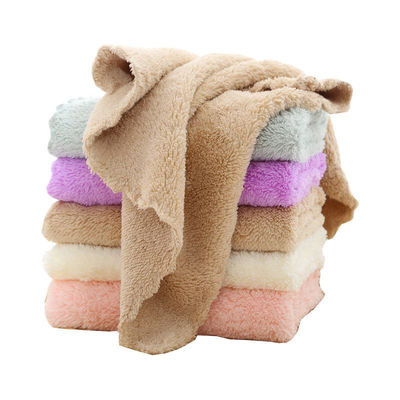 Densità di asciugatura Fleece di corallo asciugamano quadrato piccolo asciugamano 25*25 asciugamano a mano con Dobby Border Pattern