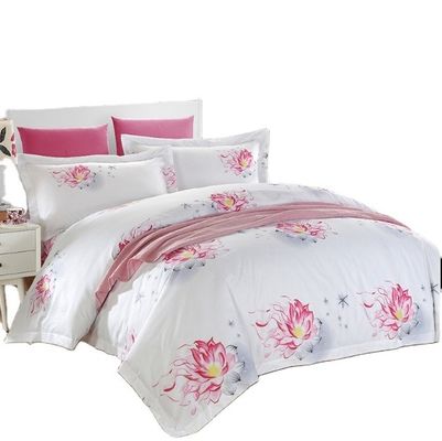 Set di biancheria da letto di cotone stampata in stile etnico cinese da 300 tc per hotel popolare