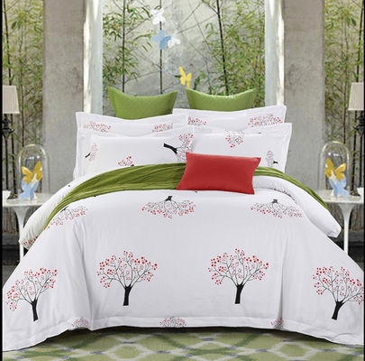 Set di biancheria da letto di cotone stampata in stile etnico cinese da 300 tc per hotel popolare