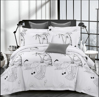 Set di biancheria da letto di cotone stampata in stile etnico cinese da 300 tc per hotel popolare