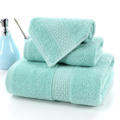 Asservatore per uso domestico di cotone puro Set in tre pezzi con griglia beige e colore solido